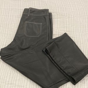 Faux Leather wide leg